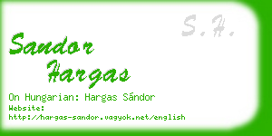 sandor hargas business card